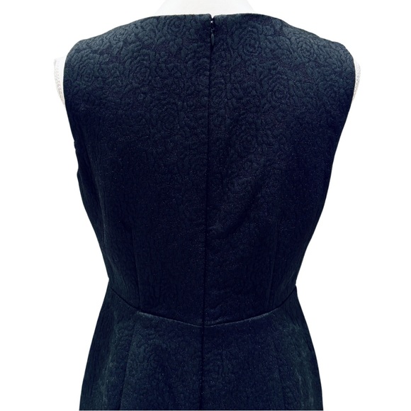Liz Claiborne Black Floral Jacquard Fit & Flare Sleeveless Dress (2) - Picture 13 of 15